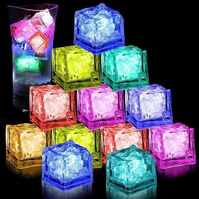 Uplift Treasures LED Color Changing Luminous Ice Cubes Set white 6 Pcs