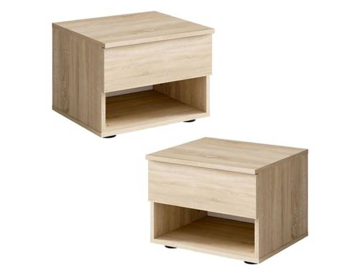Lomadox Schlafzimmer Nachttisch Nachtschrank 2er Set in Eiche