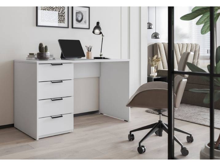 Designer Schreibtisch Bryan - Weiß - 120 cm - Luxusbetten24
