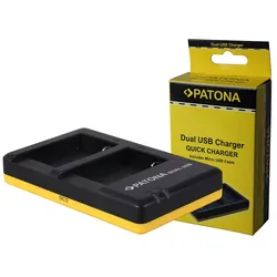 PATONA Dual Schnell-Ladegerät für Canon NB-10L NB10 L NB10L inkl. Micro-USB Kabel