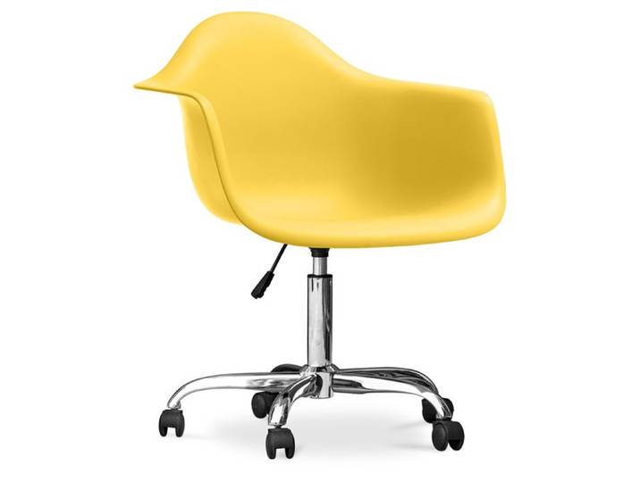 Chaise de bureau avec accoudoirs - Chaise de bureau à roulettes - Emery Jaune