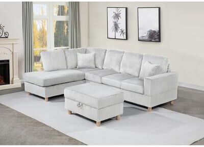 "Best Quality Furniture 3-Piece Sectional - 7'9"" x 10'6"""