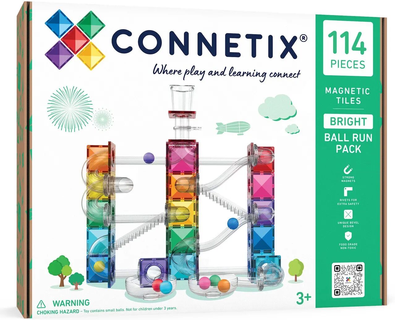 Connetix Ball Run Bright pack - 114 pièces Rainbow taille unique
