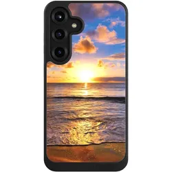 Nivocase Hülle für Samsung Galaxy S25+ Handyhülle NIVOcore Case Schwarz Meer Sonnenuntergang Strand (Samsung Galaxy S25+), Smartphone Hülle, Schwarz