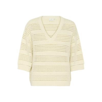 Strickpullover KAFFE "Damen Strickpullover KAteresa", Damen, Gr. XS, weiß (turtledove), Obermaterial: 50% Baumwolle CO. 50% Polyacryl PAN., Pullover Strickpullover