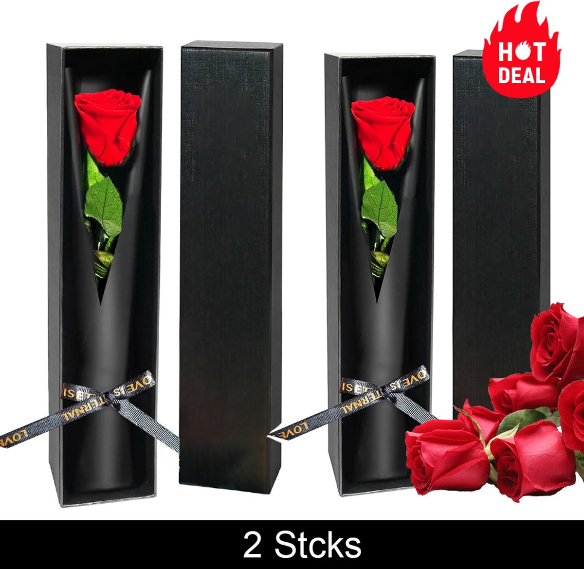 Roses of Eternity - Set van 2 Eeuwige Rozen in Cadeauverpakking