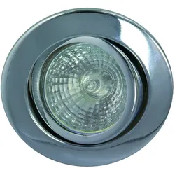 Rutec Stahl-Einbaustrahler für MR16, IP20, Ø 8cm, mit Frontblende, ohne Fassung, 30° schwenkbar, chrom RU-R55114