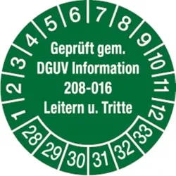 Dreifke® Prüfplakette ab 28 geprüft gem. DGUV Information 208-01 - 30 mm Folie selbstklebend, 10 St