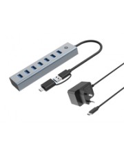 Conceptronic USB-Hub 7-Port 3.0 ->7x3.0 5Gbps ink PW.Adapter (HUBBIES21GP)