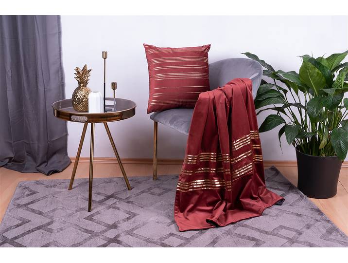 Plaid et coussin déco Prisma 525 Rouge/Rouge Polyester