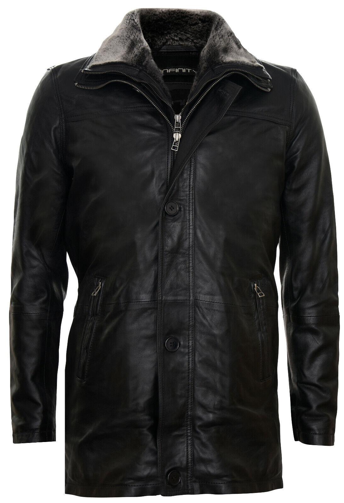Mittellange warme Jacke mit abnehmbarem Kragen