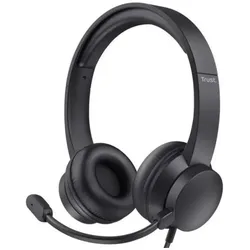 Trust HS-260 USB-ENC PC HEADSET (Kabelgebunden, USB-A), Office Headset, Schwarz