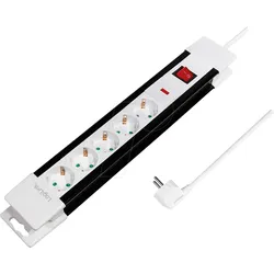 LOGILINK LPS211 - Steckdosenleiste, 5-fach, mit Schalter, 3 m, weiß/schwarz