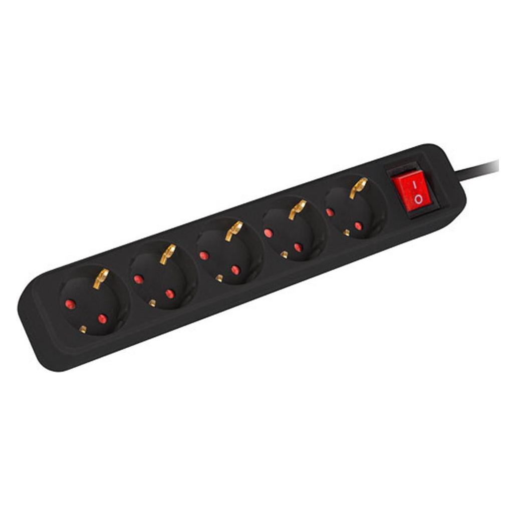 Lanberg PS1-05F-0150-BK Verlängerungskabel 5 AC-Ausgänge Indoor (5x, CEE 7/3, 1.50 m) (PS1-05F-0150-BK)