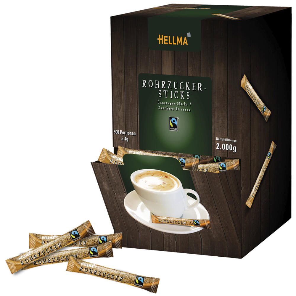 HELLMA Fairtrade Rohrohrzucker-Sticks 60107615