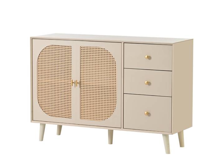 Buffets en panneaux de particules avec rangement blanc cassé 120 cm