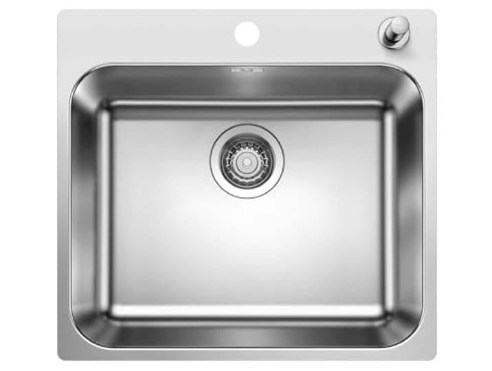 BLANCO SUPRA 500-IF/A R12 Edelstahl Spüle Großes Beckenvolumen [54x50x18,4 cm] für 60 cm breite Unterschränke Widerstandsfähig gegen Kratzern Großes Beckenvolumen