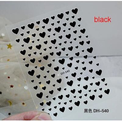 Inspire Select 3D Nail Art Stickers Love Hearts Stars Clouds Red Black White Adhesive Nail Decals Sliders For French Tips Manicure awg622white
