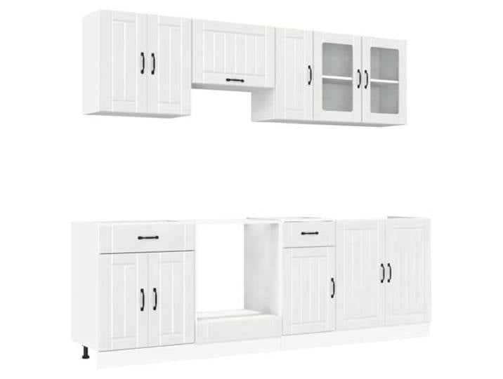 vidaXL 8-TLG. Küchenschrank-Set Lucca Hochglanz-Weiß Holzwerkstoff
