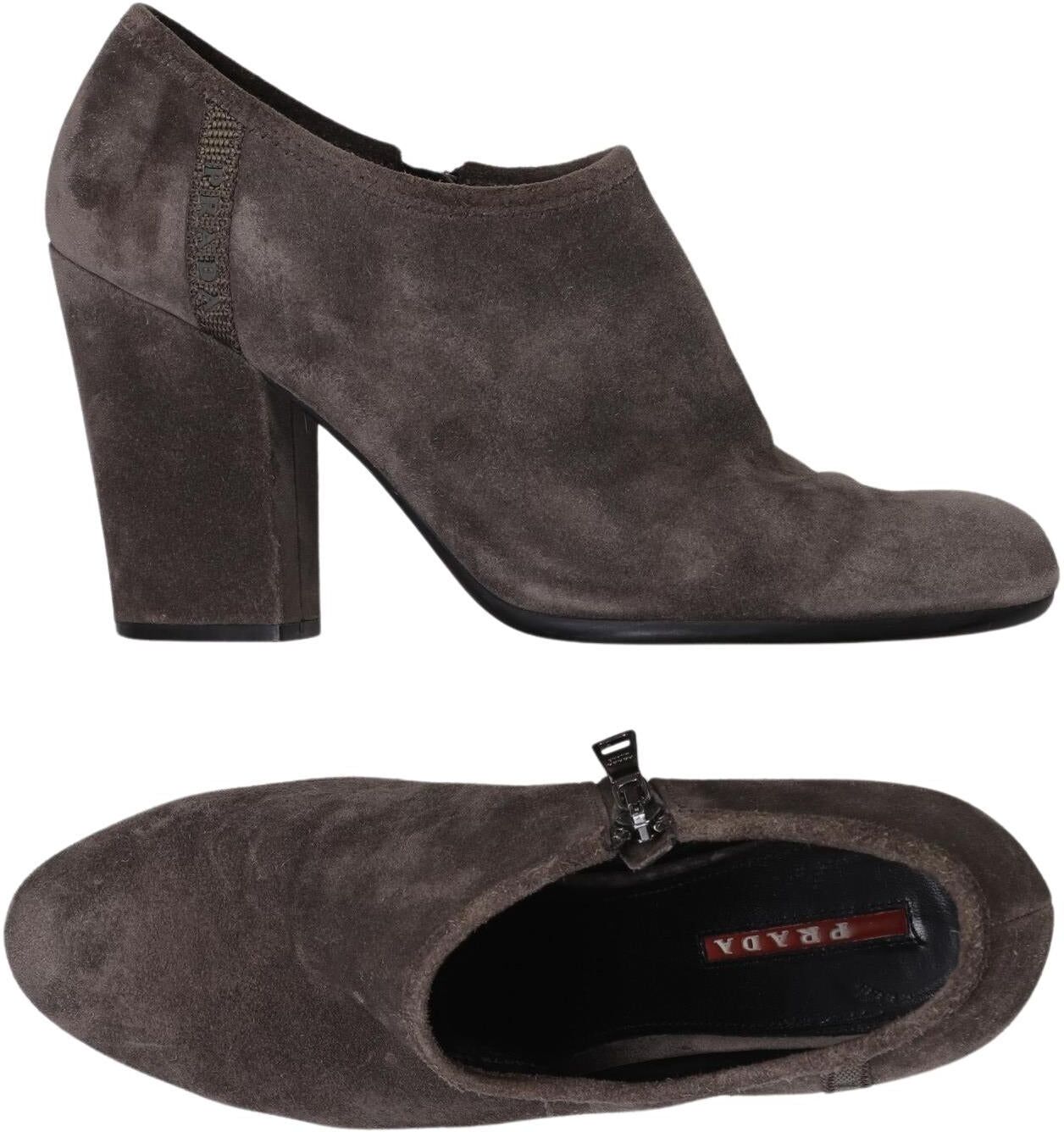 Prada Damen Pumps, Grau, Gr. EU 38.5, Leder - Second Hand