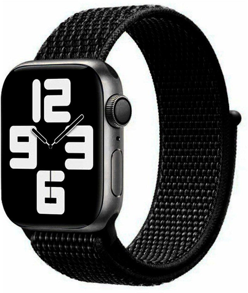 Apple Watch (42/44/SE/45/46/49mm) Lippa Nylonrem - Kulsort