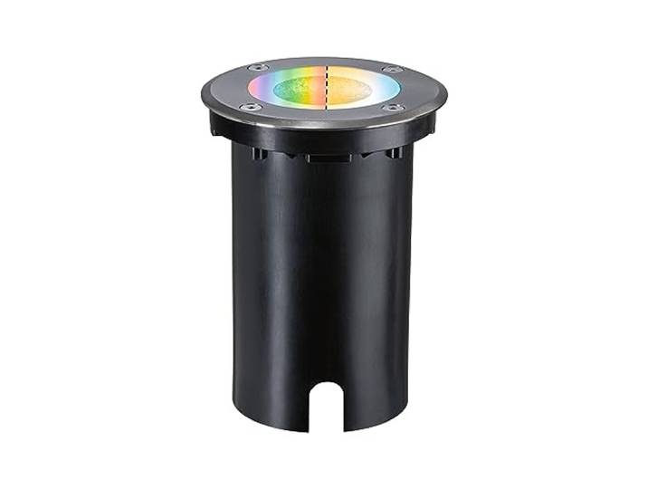 Paulmann 94845 LED Außenleuchte Bodeneinbauleuchte Smart Home Zigbee Floor IP67 rund 110mm RGBW+ 4,9W 300lm 230V Eisen gebürstet Außenleuchte