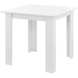 Helloshop26 - Quadratischer Tisch für 4 Personen für Esszimmer Küche Wohnzimmer 80 cm weiß 03_0006232