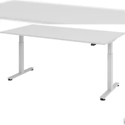 bümö elektrisch höhenverstellbarer Schreibtisch grau 200x100 cm - Schreibtisch höhenverstellbar elektrisch, elektrischer Schreibtisch & Gaming Tisch,
