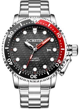 Everyday Crate OCHSTIN Men Waterproof Quartz Watch Stainless Steel silver+black