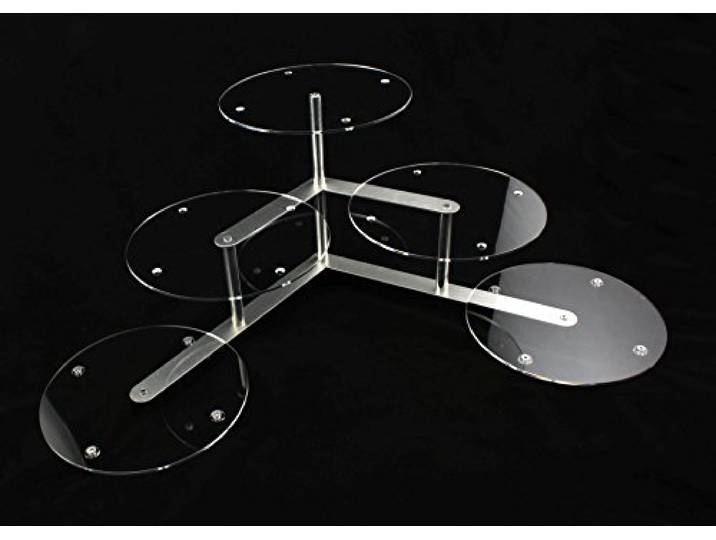 Aluminium Acrylglas Tortenetagere Tortenständer Rund Hochzeit 3 Etagen 5 Platten Ø 30 cm Etagere Buffet