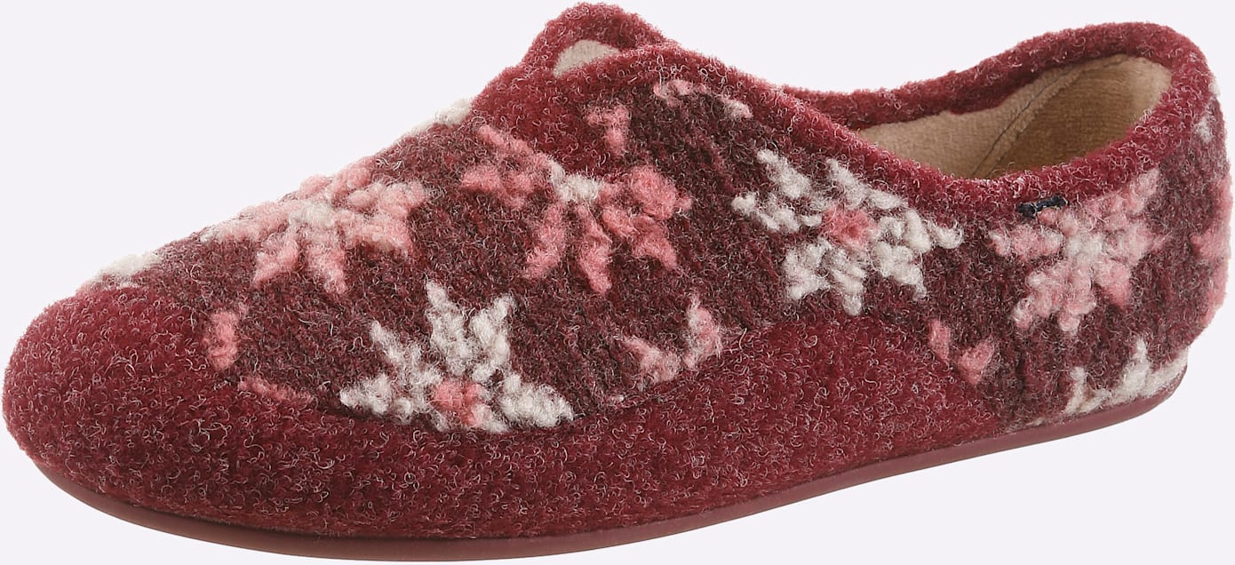 Hausschuh WALDLÄUFER, Damen, Gr. 38, bordeaux, Textil, Schuhe Hausschuh bordeaux 38