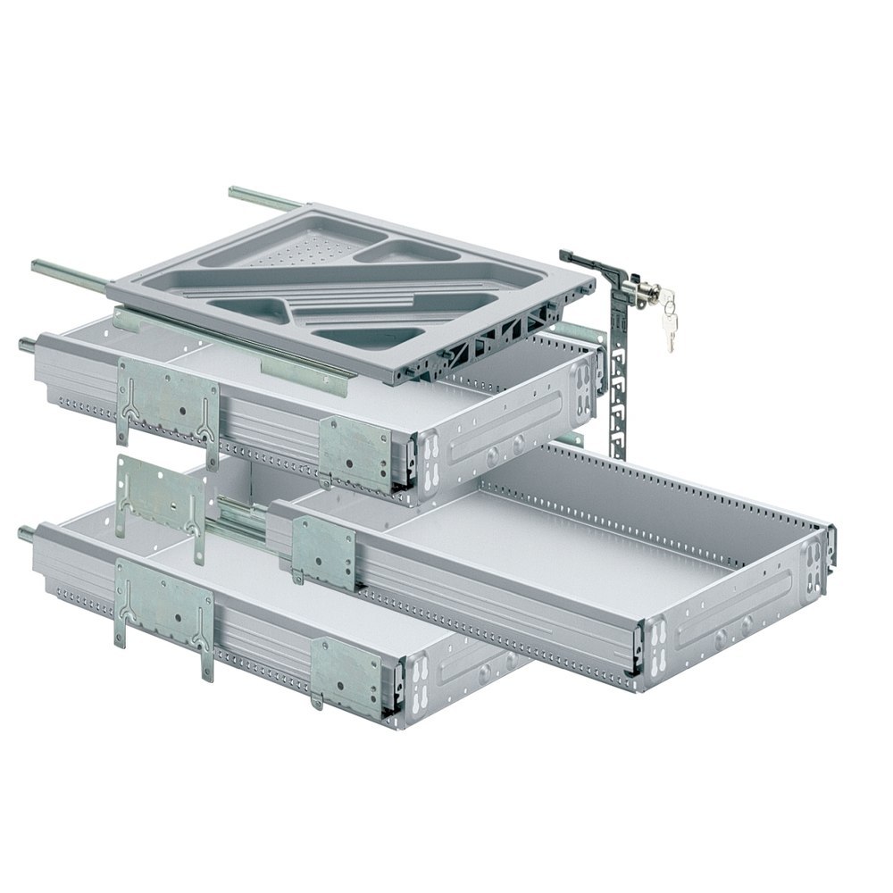Hettich Büromöbel-Container-Set,mit Vollauszug Systema Top 2000, Einbaubreite 392mm, Mindesteinbautiefe 530mm 41064