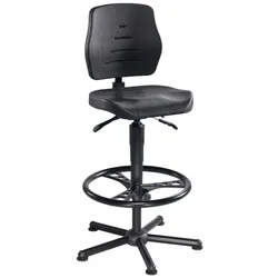 meychair Arbeitsdrehstuhl W15-25-H-PU-FR7 schwarz, bis zu 250kg belastbar