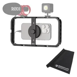 RØDE Phone Cage magnetische Halterung für Smartphones mit Tuch, Smartphone Halterung, Schwarz