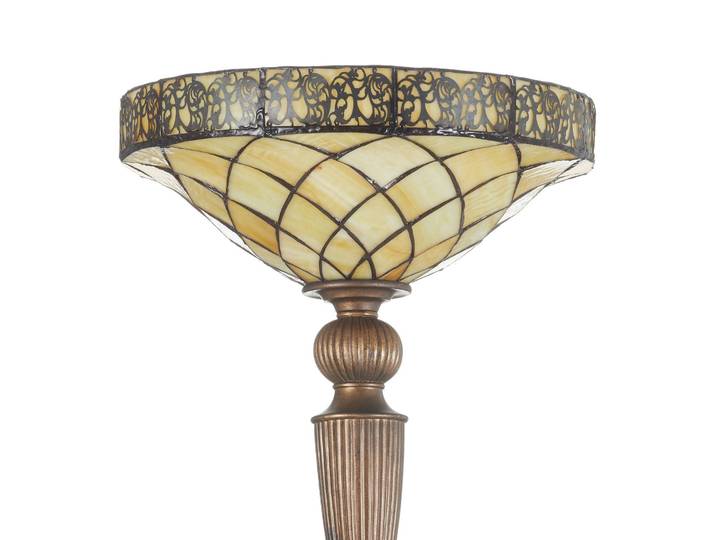 Clayre&Eef Tiffany Stehlampe DIAMOND, braun / rost, für Wohn- / Esszimmer, Glas, Tiffany, Stehlampe