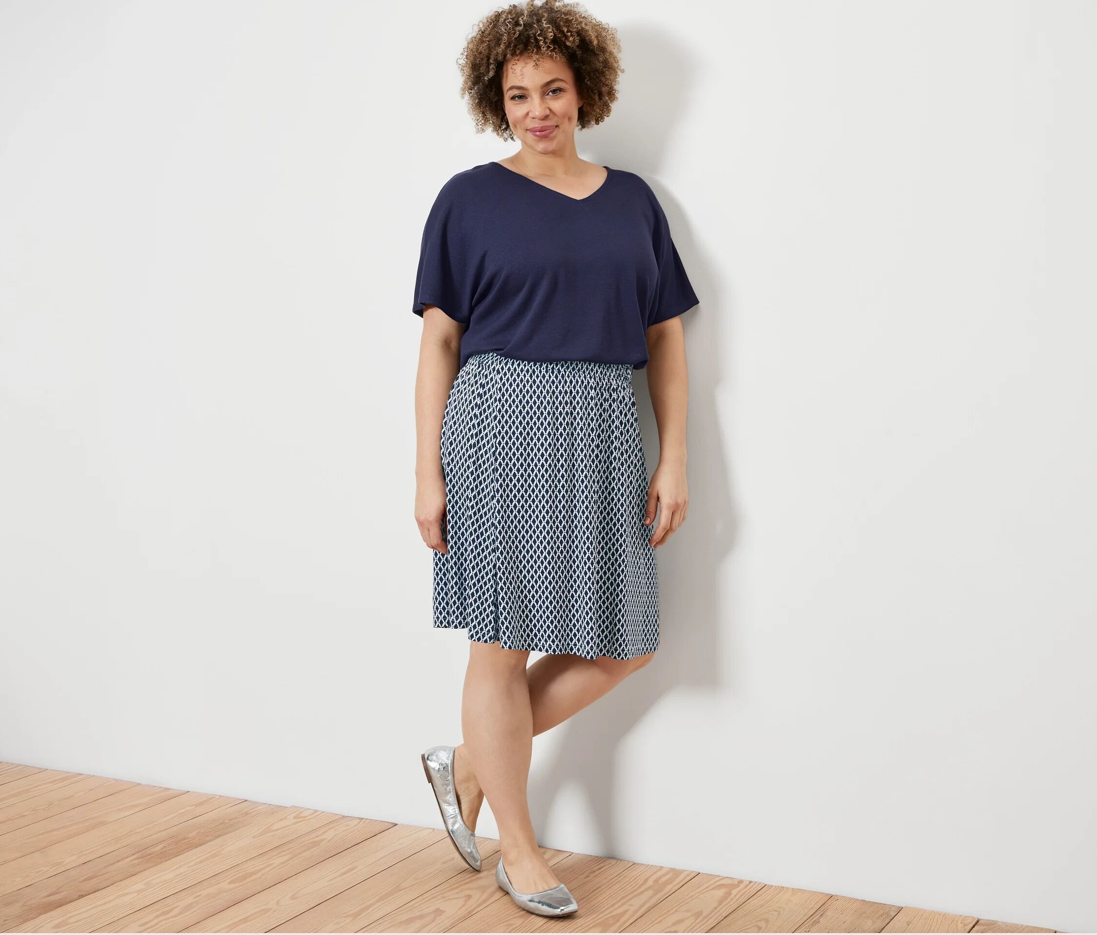 Tchibo - Strukturiertes Shirt - Damen - Gr. M - dunkelblau