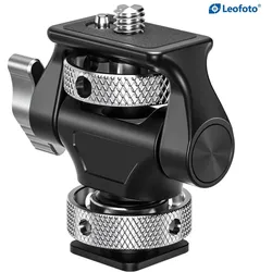 Leofoto Monitorhalterung FM-04 für Blitzschuh (Kugelkopf), Stativkopf, Schwarz