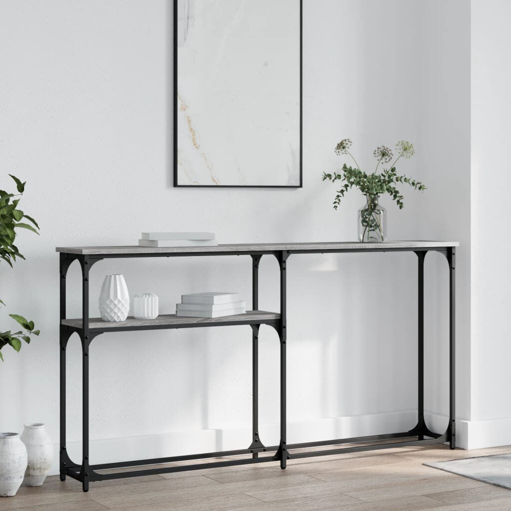 vidaXL Console Table Grey Sonoma 75cm H x 145cm W x 22.5cm D