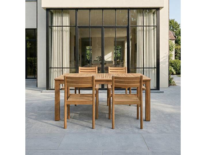 Ensemble table et chaises de jardin en bois de teck 4 personnes