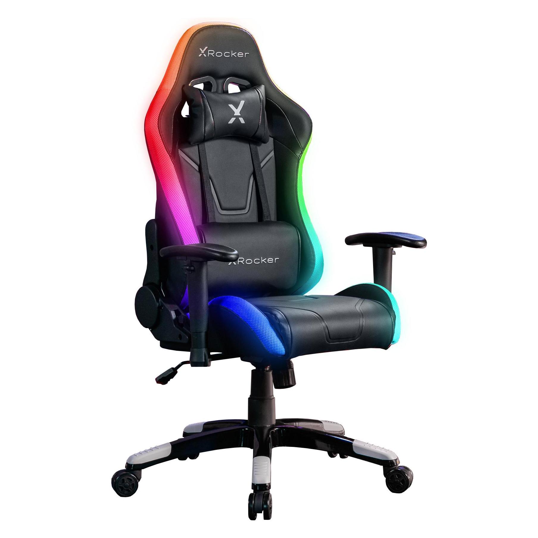 X Rocker Chaise de jeu eSports compacte RVB Agility JR Noire/Grise (2023028)