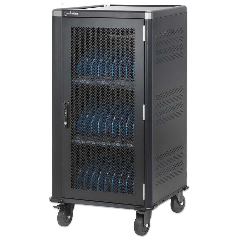 Manhattan 30-Port USB-C Ladewagen 65W pro Port schwarz (Speditionsversand)