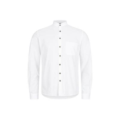 Trachtenhemd NÜBLER "Trachtenhemd Langarm Maske", Herren, Gr. S, EURO, weiß, Obermaterial: 60% Baumwolle CO. 40% Polyester PES., Hemden Trachtenhemd