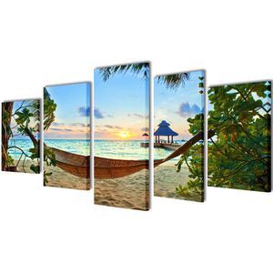 vidaXL Wandbild Hängematte, Leinwand, mehrteilig, 200 x 100 cm