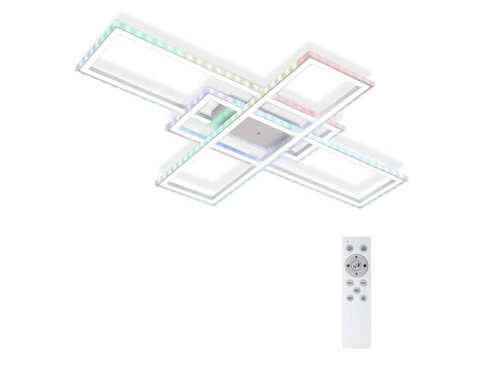 Plafonnier en fer aluminium argenté 101.2x71x7cm led 45w