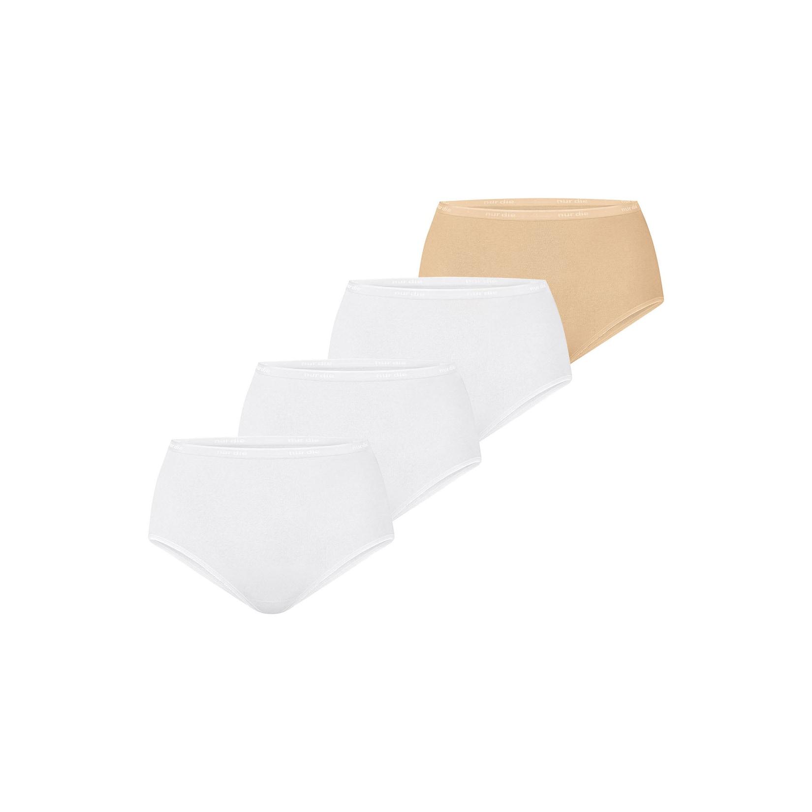 NUR DIE Damen Taillenslip Bio-Baumwolle GOTS-zertifiziert 4er Pack