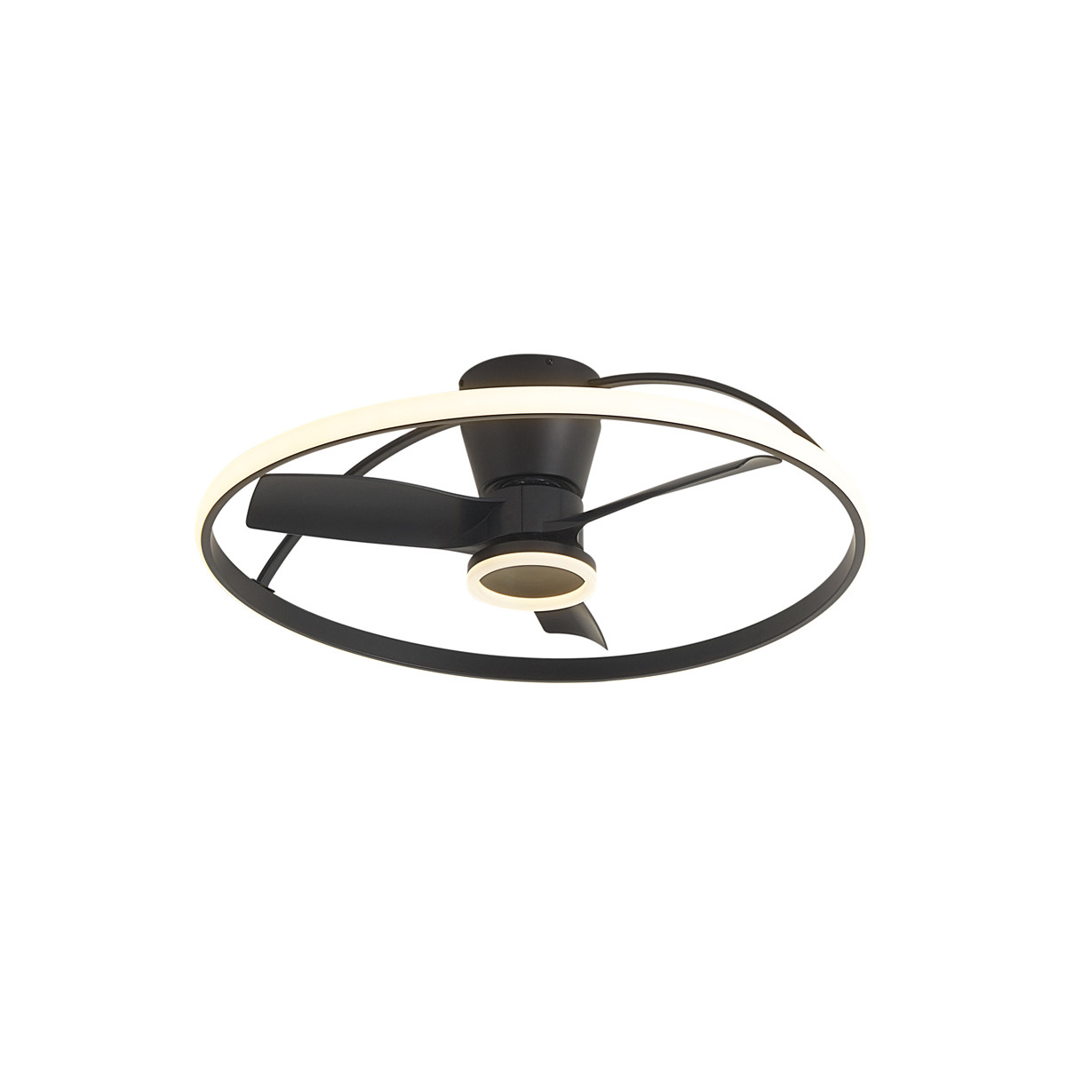 Qazqa Plafondventilator zwart met LED en afstandsbediening - Modern design