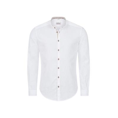 Trachtenhemd NÜBLER "Trachtenhemd Langarm Pascal", Herren, Gr. L, EURO, weiß, Obermaterial: 100% Baumwolle CO., Hemden Trachtenhemd