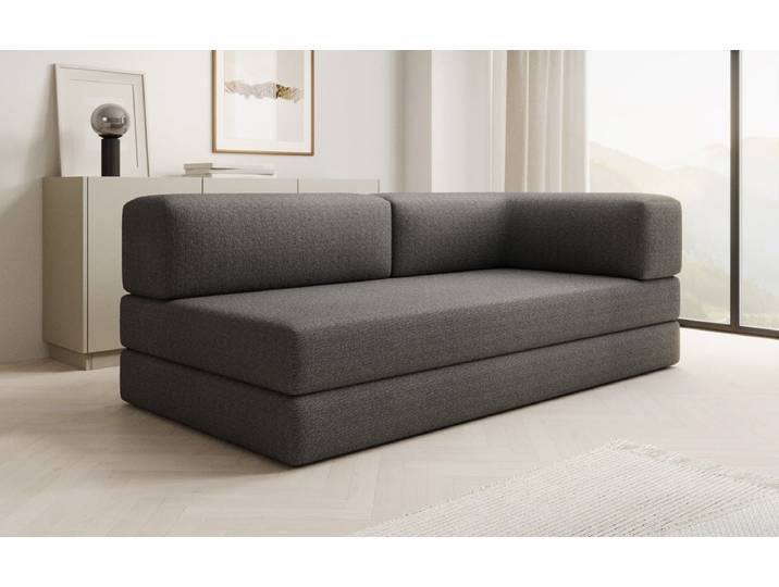 Designer Sofa-Chaise Longue Lazy in Bouclé - Grau - Bouclé - Luxusbetten24