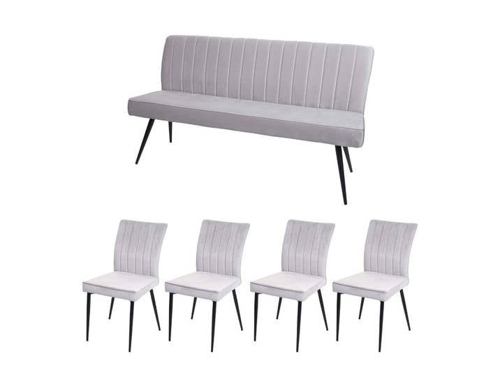 ESSZIMMER-SET Hellgrau 5er-Set