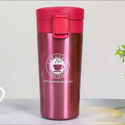 Uplift Essentials Leak Proof Stainless Steel Travel Coffee Mug With Vacuum Insulation And Safety Lock red 510ml